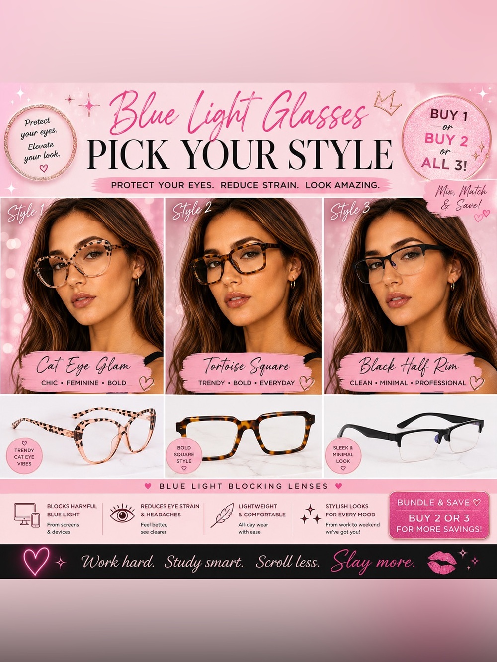 Oversized Leopard Print Blue Light Glasses | Cat Eye Clear Lens Computer Glasses - Picture 4 of 4